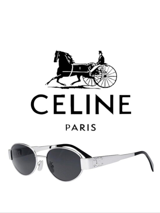 Celine Other - Brand NEW!! Celine CL40235U 16A Triomphe Metal Sunglasses Silver Frame Grey Lens
